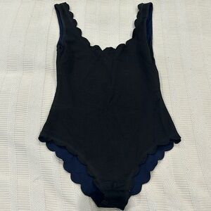 MARYSIA Palm Springs One Piece Wide Strap Tank Sz Small Reversoble Black/Navy